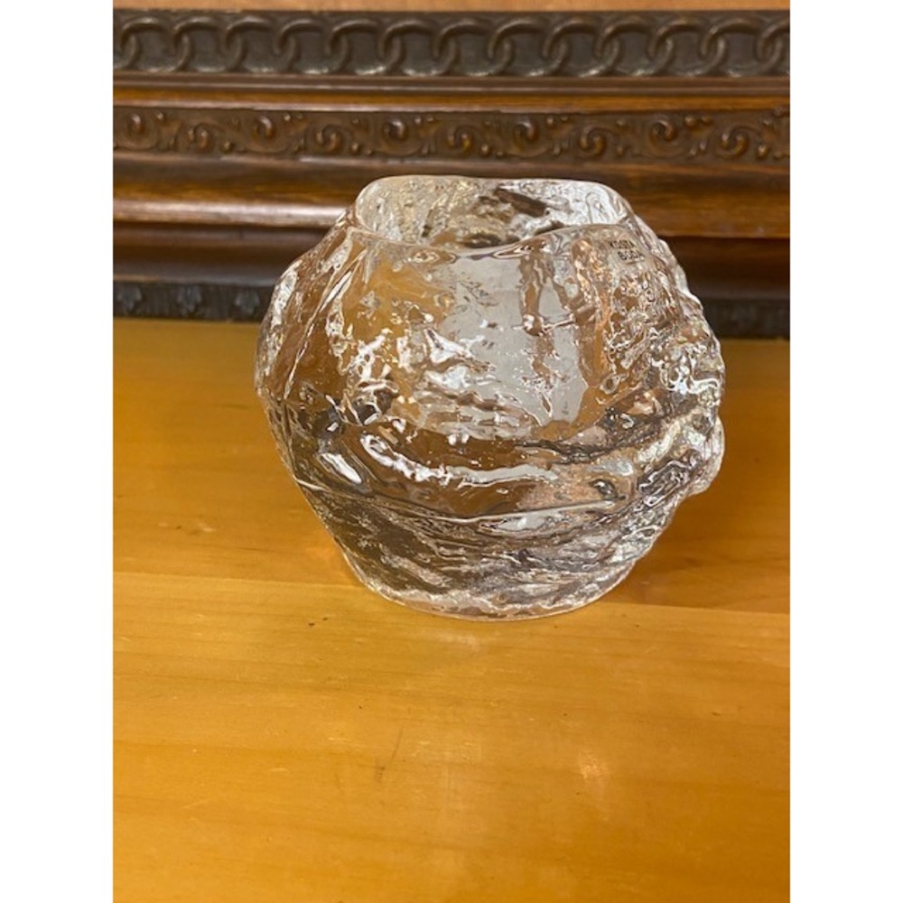 Kosta Boda Orrefors Snowball Votive Candle Holder Crystal Glass Ann Warff 3 Inch